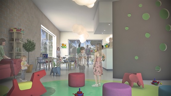 Architetto Giuseppe Vajana, Family bar vista ingresso